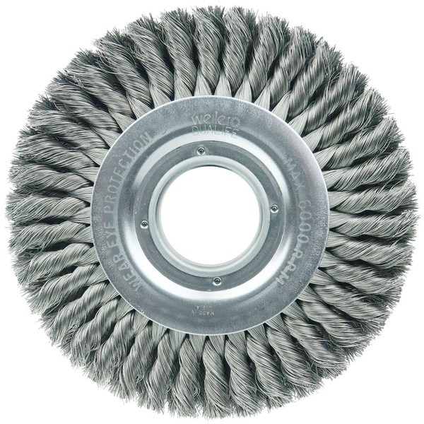 Weiler 8" Standard Twist Knot Wire Wheel .016" Steel Fill 2" Arbor Hole 9430